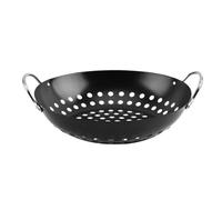 MOKKHNB Panier à légumes antiadhésif pour grillades, panier de cuisson multifonction en acier au carbone noir, imperméable, double poignée, pour barbecue à la maison