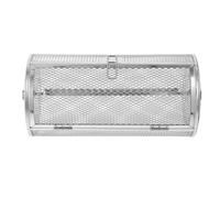 MOKKHNB Panier à Légumes Cage de Four Rotative Chauffage Uniforme pour Grillades en Acier Inoxydable Argenté Accessoire pour Châtaignes et Noix Barbecue