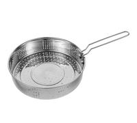 MOKKHNB Panier Vapeur Argenté en Acier Inoxydable Poignée Pliable, Cuiseur Vapeur Empilable Robuste pour Légumes et Aliments à Domicile ou Restaurant
