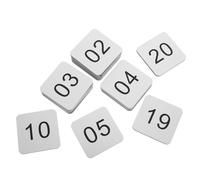 MOKKHNB Plaques acryliques autocollantes 20PCS chiffres 01-20, stickers carrés avec visibilité, adaptées aux bureaux et casiers, usage en milieu scolaire et résidentiel
