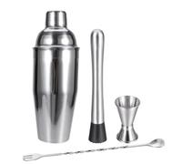 MOKKHNB Set Cocktail Professionnel 4pcs en Acier Inoxydable Shaker, Jigger et Becs Verseurs, Outil Mixeur pour Préparation de Boissons Alcoolisées à Domicile