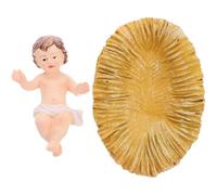 MOKKHNB Statue de Bébé Jésus en Résine Finement Sculptée pour Décoration de Noël Intérieure Sapin Détails Exquis et Atmosphère Spirituelle
