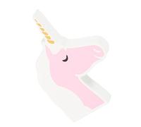 MOKKHNB Statuette Tête Licorne Rose en Bois pour Décoration