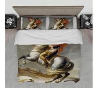 MOKOSAISE Jacques-Louis David Housse de Couette Style 3 pièces Napoléon traversant Les Alpes Literie en Microfibre Douce pour Chambre à Coucher avec 2 Couvre-oreillers 200 x 200 cm