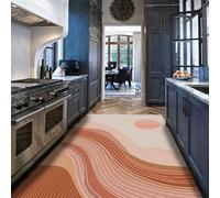 MOKOSAISE Tapis de Salon 180x200cm Tapis Doux et Fin lavables Lignes minimalistes en Cercle Solaire Sol intérieur Moquette sans Glissante sous la Table à Manger