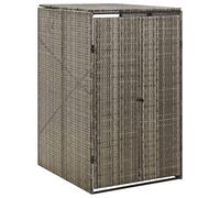 Mokuyary Abri pour Poubelle Gris 70x80x117 cm Résine tressée, Abri de Jardin Cache pour poubelles, Conteneur d'extérieur Coffre de Rangement avec Couvercle et Porte