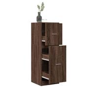 Mokuyary Armoire à pharmacie aspect chêne 40 x 41 x 118 cm - Commode avec 2 tiroirs - Armoire de rangement pour salon, couloir, cuisine