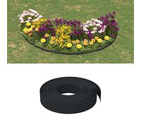 Mokuyary Bordure de Jardin Noir 10 m 10 cm polyéthylène, Cloture de Gazon Montage Facile pour Massif, Potager, allée, Pelouse, Parterre