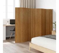 Mokuyary Cloison de séparation Marron Largeur 400 cm Hauteur 165 cm Bambou, Paravent Multifonctionnel Séparateur de Pièces, Brise-Vue pour Bureau, Chambre, Salon