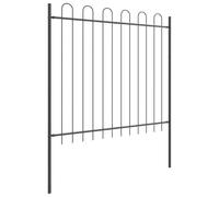 Mokuyary Clôture de Jardin 2 pièce Gris 3,4 x 1,5 m Acier revêtu de Poudre, Extérieure Décorative Clôture de Panneaux Barrière Animale pour Cour, Arrière, Patio, Terrasse-A2