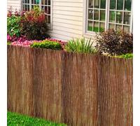 Mokuyary Clôture en Saule Naturel 120 x 300 cm Saule, Clôture de Jardin Extérieure Décorative de Panneaux Barrière Animale pour Cour, Arrière, Patio, Terrasse