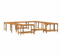 Mokuyary Entourage de Bain à Remous Marron 255x255x55,5 cm Extérieur
