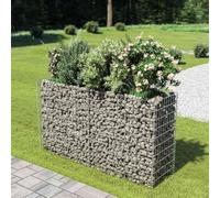 Mokuyary Lit surélevé à Gabion Acier galvanisé 180x50x100 cm Jardinière de Jardin, Bac de Plantation pour Cultiver Fleur Plantes Succulentes, Terrasse, Patio, Balcon