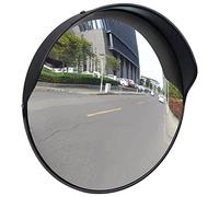 Mokuyary Miroir de trafic Convexe d'extérieur Plastique PC Noir 30 cm, Miroir Traffic Sécurité Routière, Grand Angle Miroir de Circulation pour Garage, Allée, Aide au Stationnement