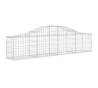 Mokuyary Panier de gabions arqué 200x30x40/60 cm Fer galvanisé Cages à Pierres, Clôture de Jardin Grille de Gabion pour Extérieur, Terrasse, Arrière-Cour, Pelouse-A1
