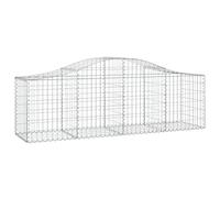 Mokuyary Panier de gabions arqué 200x50x60/80 cm Fer galvanisé Cages à Pierres, Clôture de Jardin Grille de Gabion pour Extérieur, Terrasse, Arrière-Cour, Pelouse-A1