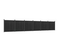 Mokuyary Panneau de clôture Gris 1045x186 cm WPC, Clôture de Jardin Extérieure Décorative de Panneaux Barrière Animale pour Cour, Arrière, Patio, Terrasse