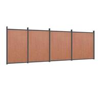 Mokuyary Panneau de clôture Marron 699x186 cm WPC, Clôture de Jardin Extérieure Décorative de Panneaux Barrière Animale pour Cour, Arrière, Patio, Terrasse