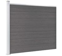 Mokuyary Panneau de clôture WPC 175x146 cm Gris, Clôture de Jardin Extérieure Décorative de Panneaux Barrière Animale pour Cour, Arrière, Patio, Terrasse