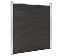 Mokuyary Panneau de clôture WPC 180x186 cm Noir, Clôture de Jardin Extérieure Décorative de Panneaux Barrière Animale pour Cour, Arrière, Patio, Terrasse
