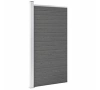 Mokuyary Panneau de clôture WPC 95x186 cm Gris, Clôture de Jardin Extérieure Décorative de Panneaux Barrière Animale pour Cour, Arrière, Patio, Terrasse