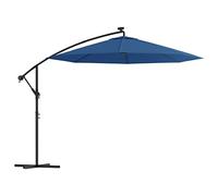 Mokuyary Parasol de Jardin en Porte-à-Faux et Lumières LED Mât en Acier E