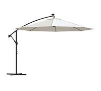 Mokuyary Parasol de Jardin en Porte-à-Feux et Lumières LED Mât en métal