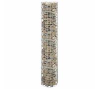 Mokuyary Poteau à Gabion Circulaire Acier galvanisé Ø30x150 cm Cages à Pierres, Clôture de Jardin Grille de Gabion pour Extérieur, Terrasse, Arrière-Cour, Pelouse