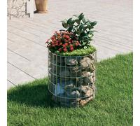 Mokuyary Poteau à Gabion Circulaire Acier galvanisé Ø50x50 cm Cages à Pierres, Clôture de Jardin Grille de Gabion pour Extérieur, Terrasse, Arrière-Cour, Pelouse