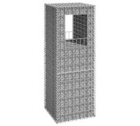 Mokuyary Poteau à Panier de Gabion 50x50x140 cm Fer Cages à Pierres, Clôture de Jardin Grille de Gabion pour Extérieur, Terrasse, Arrière-Cour, Pelouse