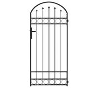 Mokuyary Poteau de clôture. Assen 200 x 88 x 14 cm Acier Gris Portillon de Jardin, Clôture de Extérieure Porte pour Cour, Arrière, Patio et Terrasse-A1