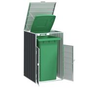 Mokuyary Rangement à roulettes pour poubelles pour bac Unique Acier, Abri de Jardin Cache pour poubelles, Conteneur d'extérieur Coffre de Rangement avec Couvercle et Porte-A1