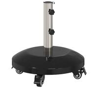 Mokuyary Socle en Granit avec roulettes pour Poteau de 40-50 mm 29 kg | Pieds Base pour Parasol de Terrasse, Piscine, Patio, Restaurant