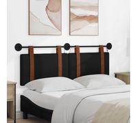Mokuyary Tête de Lit Suspendue avec lumière LED Noir PU Antique Chambre I