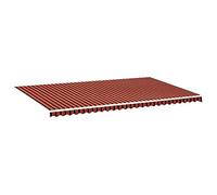 Mokuyary Toile de Store Orange et Marron 5,8 x 3,45 m (Cadre Non Inclus) Tissu de Rechange pour Store banne - Résistant aux UV - Imperméable