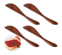 Molain Lot de 4 couteaux à beurre en bois, spatules en bois, couteau à fromage, cuillère à confiture, beurrier, couteau à gâteau, gelée, fromage, écarteur de beurre pour la cuisine