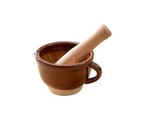 molcajete Mortier en céramique de bol et pilon meulage for le concassage médecine d'épices d'ail(Petit)