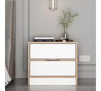 Molde table de chevet bois et blanc 2 tiroirs
