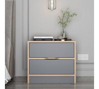 Molde table de chevet bois et gris 2 tiroirs