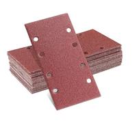 MOLENCO 35 Pièces Papier Abrasif pour Ponceuse, 93x185mm Papier Ponceuse Rectangulaire, Papier a Poncer, Feuilles Abrasives pour Ponceuse Orbitales et Multifonction, Grains 40/60/80/120/240, 8 Trous