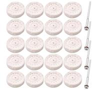 MOLERRI Ensemble de Roues de Polissage 24 Pièces de 25 mm Mini Disques de Polissage en Coton pour Compatibles avec et Forets à Main, Tiges Métalliques