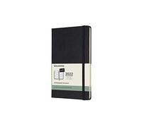 Moleskine 12 Monate Wochenkalender Deutsch 2022, Large/A5, 1 Wo = 2 Seiten, horizontal, Gebunden, Schwarz