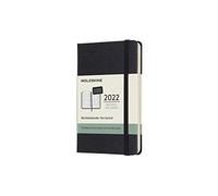 Moleskine 12 Monate Wochenkalender Deutsch 2022, Pocket/A6, 1 Wo = 2 Seiten, horizontal, Gebunden, Schwarz