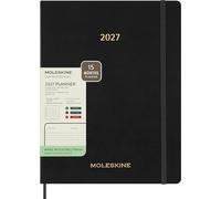 Moleskine 15 Monate Essential Wochenkalender 2026/2027, 1 Wo = 2 Seiten, vertikal, XXL, weicher Einband, Schwarz