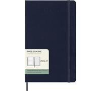 Moleskine Agenda hebdomadaire 2026–2027 18 mois, couverture rigide, bleu saphir, Large 13x21 cm