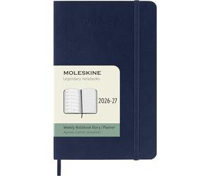 Moleskine 18 Monate Wochen Notizkalender 2026/2027, Pocket/A6, 1 Wo = 1 Seite, rechts linierte Seite, Weicher Einband, Saphir