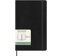 Moleskine Agenda Hebdomadaire 2026 2027 - Agenda 18 mois avec espace pour les notes, couverture souple et fermeture élastique, couleur noire, format Large 13 x 21 cm