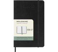 Moleskine Agenda hebdomadaire 2026-2027 18 mois, couverture souple, noir, format poche 9 x 14 cm