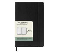Moleskine Agenda hebdomadaire 2026 semainier 12 mois format poche 9x14 couverture souple noir