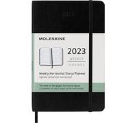 Moleskine Agenda Hebdomadaire 2023, Agenda Semainier 12 Mois Avec Mise En Page Horizontale, Agenda Hebdomadaire Horizontal, Couverture Souple, Format De Poche 9 X 14 Cm, Couleur Noir